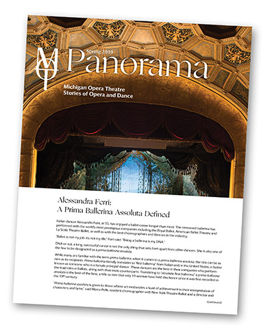 Michigan Opera Theatre Spring 2019 Panorama Featured